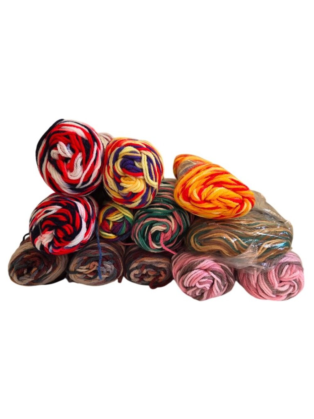Vtg Acrylic Yarn Lot Bundle Skeins Ombre Colors Natura Lion Brand Orlon Sayelle